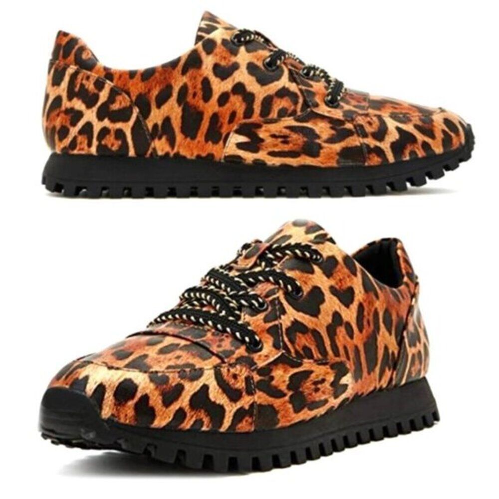 Katy Perry Women's Leopard Sneaker‎ Orthotic Lined Sporty Brown Size 7 NEW